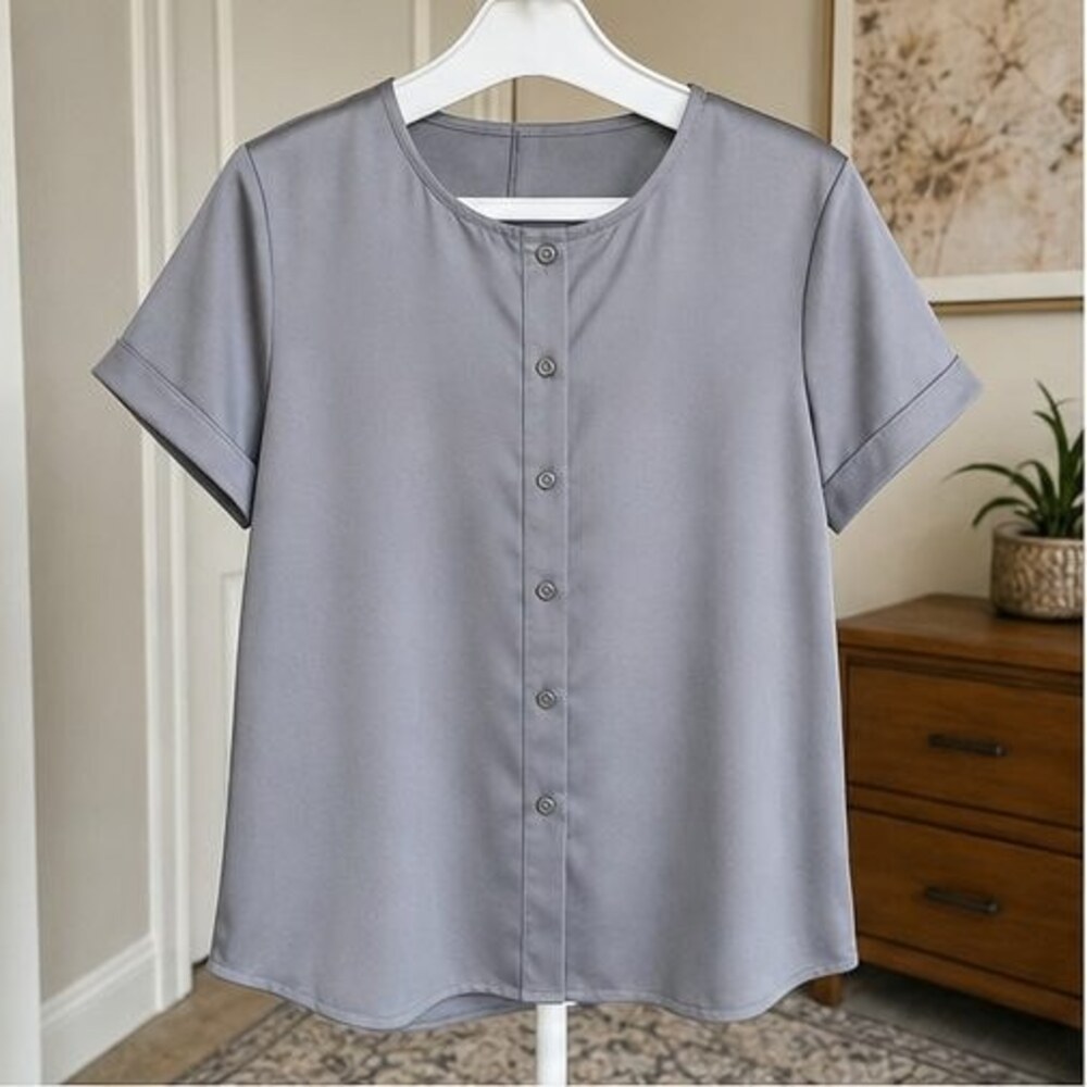 Gray Button Blouse